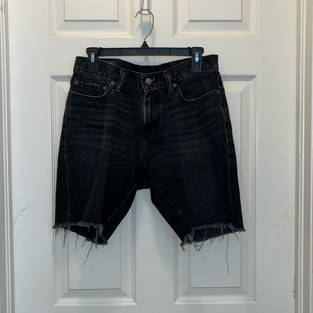 Abercrombie black denim shorts